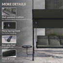 Outsunny 3 Seat Garden Swing Chair Steel w/ Adjustable Canopy and Coffee Tables