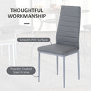 HOMCOM Round Dining Table Set For 4, Kitchen Table And Chairs With Cushion