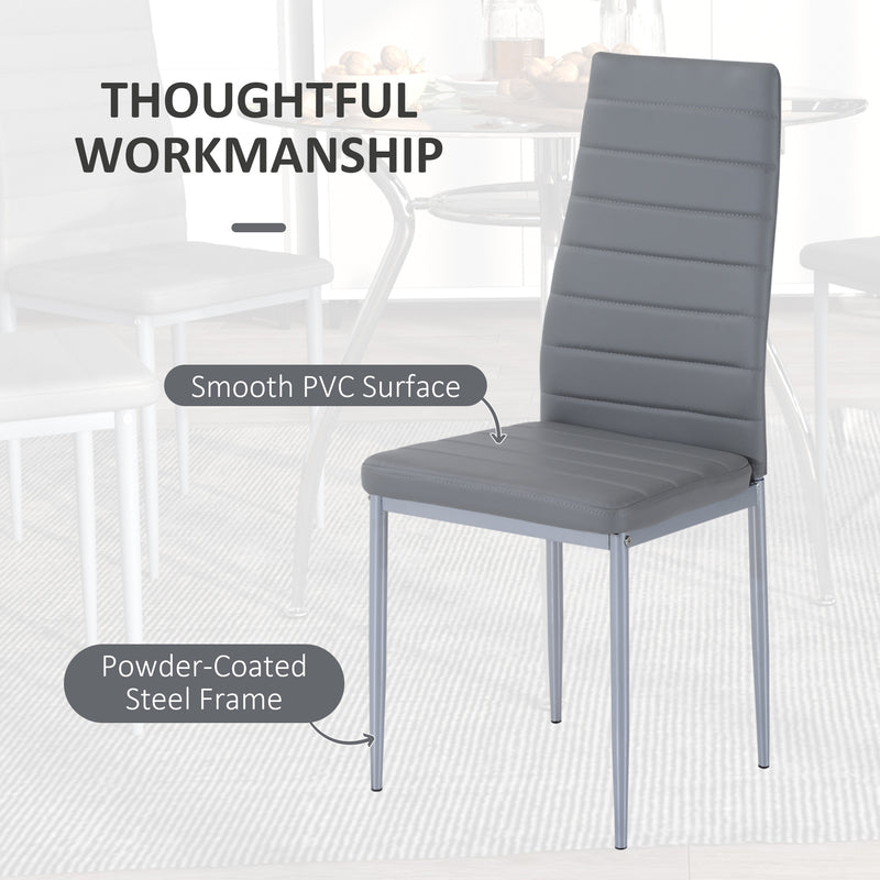 HOMCOM Round Dining Table Set for 4, Kitchen Table and Chairs with Cushion