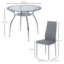 HOMCOM Round Dining Table Set For 4, Kitchen Table And Chairs With Cushion