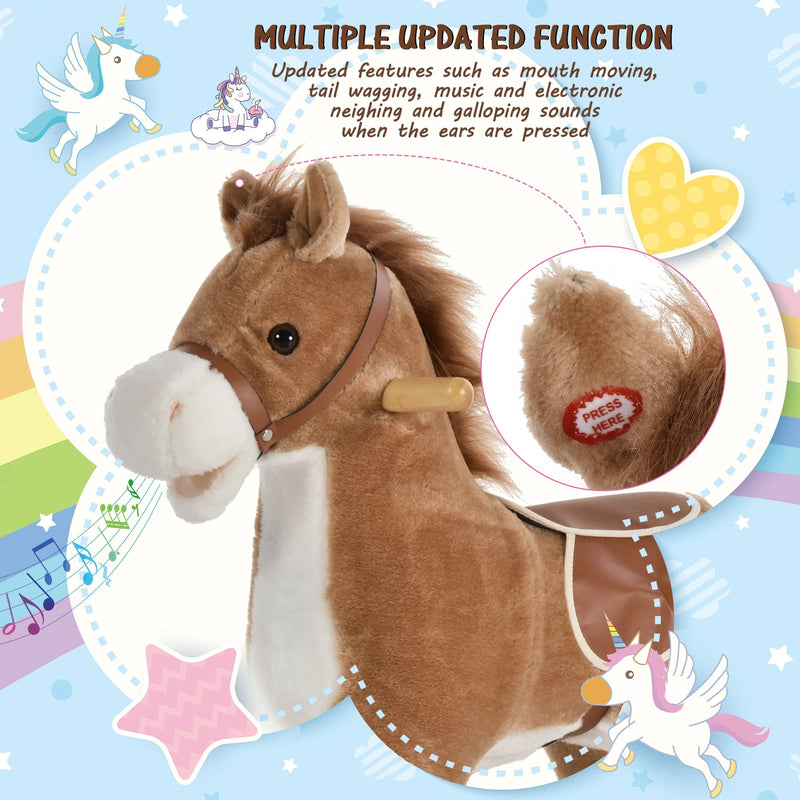 HOMCOM Children's Rocking Horse -  Brown