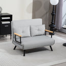 HOMCOM Click Clack 2 Seater Sofa Bed For Living Room, Guest Room, Light Grey