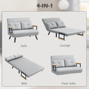 HOMCOM Click Clack 2 Seater Sofa Bed For Living Room, Guest Room, Light Grey