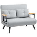 HOMCOM Click Clack 2 Seater Sofa Bed For Living Room, Guest Room, Light Grey