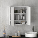 HOMCOM Bathroom Mirror Cabinet Wall Mounted, 60 x 15 x 60 cm, White