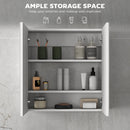 HOMCOM Bathroom Mirror Cabinet Wall Mounted, 60 x 15 x 60 cm, White