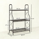 Outsunny 3-Tier Metal Plant Stand, Ladder Shelf Potted Plants Display