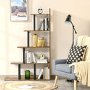 HOMCOM 5-Tier Ladder Shelf Display Plant Stand Home Ladder Rustic Brown