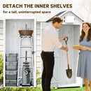 Outsunny Wooden Garden Storage Shed Tool Storage Box, Light Grey