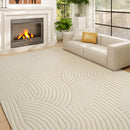 HOMCOM Modern Geometric Rug, Thick Plush, Non-Slip,Cream