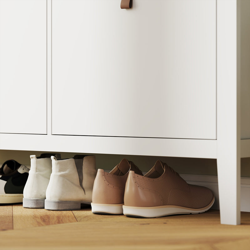 HOMCOM 4 Drawer Shoe Cabinet with Flip Doors for Hallway, Entryway, White