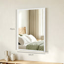 HOMCOM Wall-Mounted Bathroom Mirror, Decorative Rectangular, White