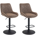 HOMCOM Bar Stools Set Of 2, Adjustable Bar Chairs 360° Swivel For Kitchen Coffee