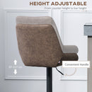 HOMCOM Bar Stools Set Of 2, Adjustable Bar Chairs 360° Swivel For Kitchen Coffee