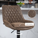 HOMCOM Bar Stools Set Of 2, Adjustable Bar Chairs 360° Swivel For Kitchen Coffee