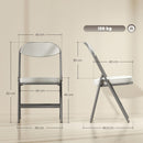 HOMCOM Folding Chairs Set of 4 with Cushioned Seat, Steel Frame, Off-White
