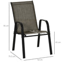 Outsunny Set Of 4 Garden Dining Chair Set Outdoor W/ High Back Armrest Brown