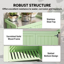 Outsunny Wooden Garden Storage Shed w/Hinged Roof and Shelf, Light Green