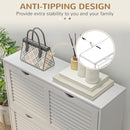 HOMCOM Slim Shoe Storage Cabinet with 2 Flip Drawers for Entryway, White