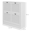 HOMCOM Slim Shoe Storage Cabinet with 2 Flip Drawers for Entryway, White