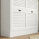 HOMCOM Slim Shoe Storage Cabinet with 2 Flip Drawers for Entryway, White