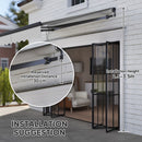 Outsunny 2.5 x 2m Electric Retractable Awning w/ Aluminium Frame