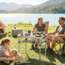 Outsunny 2ft Folding Camping Table, Picnic Table With Storage Layer, Black