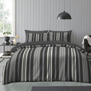Junie Stripe Printed Duvet Cover Set - Polycotton Reversible Bedding - Single, Double & King