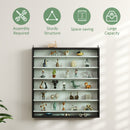 HOMCOM 7-Tier Wall Display Cabinet w/ Shelves Glass Doors