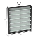 HOMCOM 7-Tier Wall Display Cabinet w/ Shelves Glass Doors