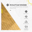 Outsunny Rattan Leisure Chair w/ Cushion, Garden Egg Chair with Headrest