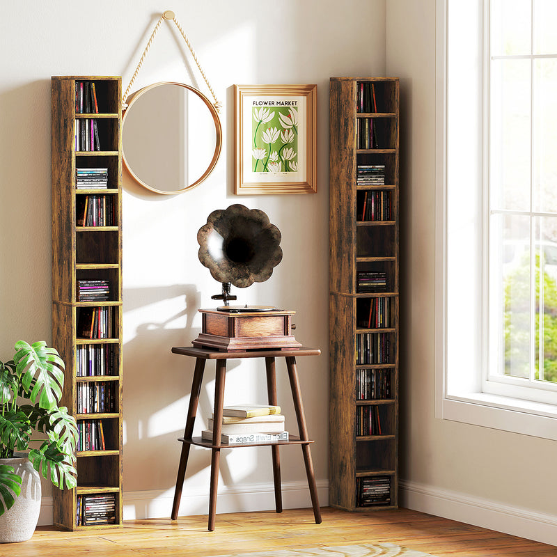 HOMCOM 204 CD Storage Tower Tall Bookcase Bookshelf with Cubes