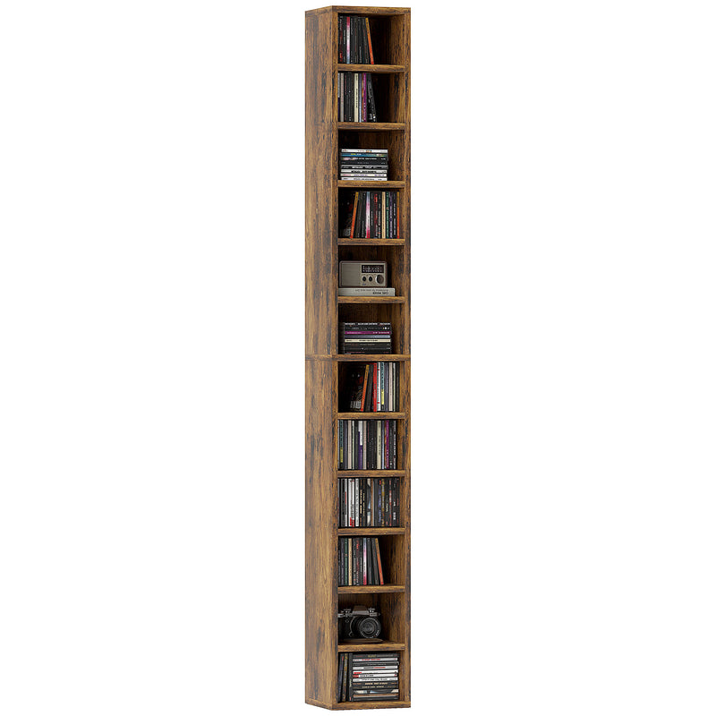 HOMCOM 204 CD Storage Tower Tall Bookcase Bookshelf with Cubes