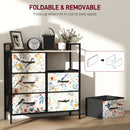 HOMCOM 6-Drawer Chest of Drawers, Fabric Dresser with Open Shelf