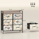 HOMCOM 6-Drawer Chest of Drawers, Fabric Dresser with Open Shelf