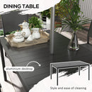 Outsunny 7 Piece Garden Dining Set with Breathable Mesh Seat, Aluminium Top