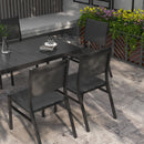 Outsunny 7 Piece Garden Dining Set with Breathable Mesh Seat, Aluminium Top