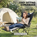 Outsunny Camping Chair Reclining Folding Portable Black