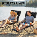 Outsunny Camping Chair Reclining Folding Portable Black