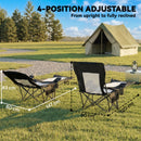 Outsunny Camping Chair Reclining Folding Portable Black