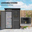 Outsunny 5' X 3' Garden Shed W/ Floor, Lockable Door, Window And Vent, Dark Grey