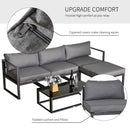 Outsunny 5-Piece Outdoor Patio Set Padded Cushion Coffee Table Aluminum Tube