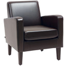 HOMCOM Armchair Accent Chair With Eucalyptus Wood Legs For Bedroom Brown