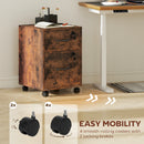 HOMCOM Roll File Cabinet with Drawer, Organiser Letter Size, Rustic Brown