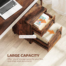 HOMCOM Roll File Cabinet with Drawer, Organiser Letter Size, Rustic Brown