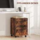 HOMCOM Roll File Cabinet with Drawer, Organiser Letter Size, Rustic Brown