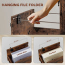 HOMCOM Roll File Cabinet with Drawer, Organiser Letter Size, Rustic Brown
