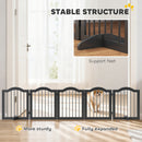 PawHut Dog Gate 5 Wood Panel Freestanding Pet Fence Folding Safety Barrier