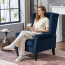 HOMCOM Accent Armchair Home Furniture Retro Tufted Club Fabric Dark Blue