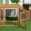 PawHut Wooden Chicken Coop w/ Perches, Doors, for 2-4 Chickens